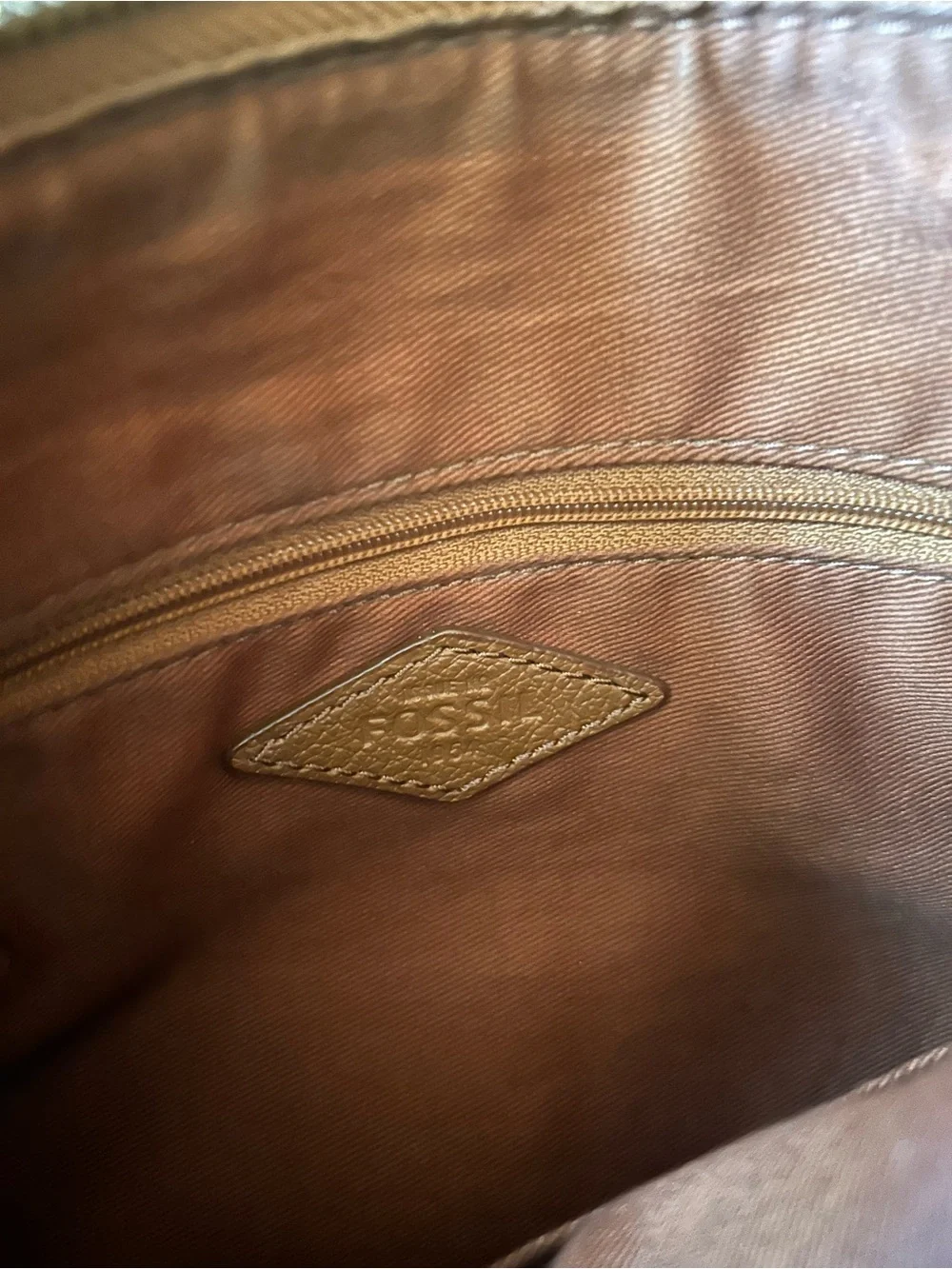 Fossil Cream and Brown Women’s Two-Tone Tote